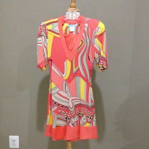 Marciano print fit and flare dress